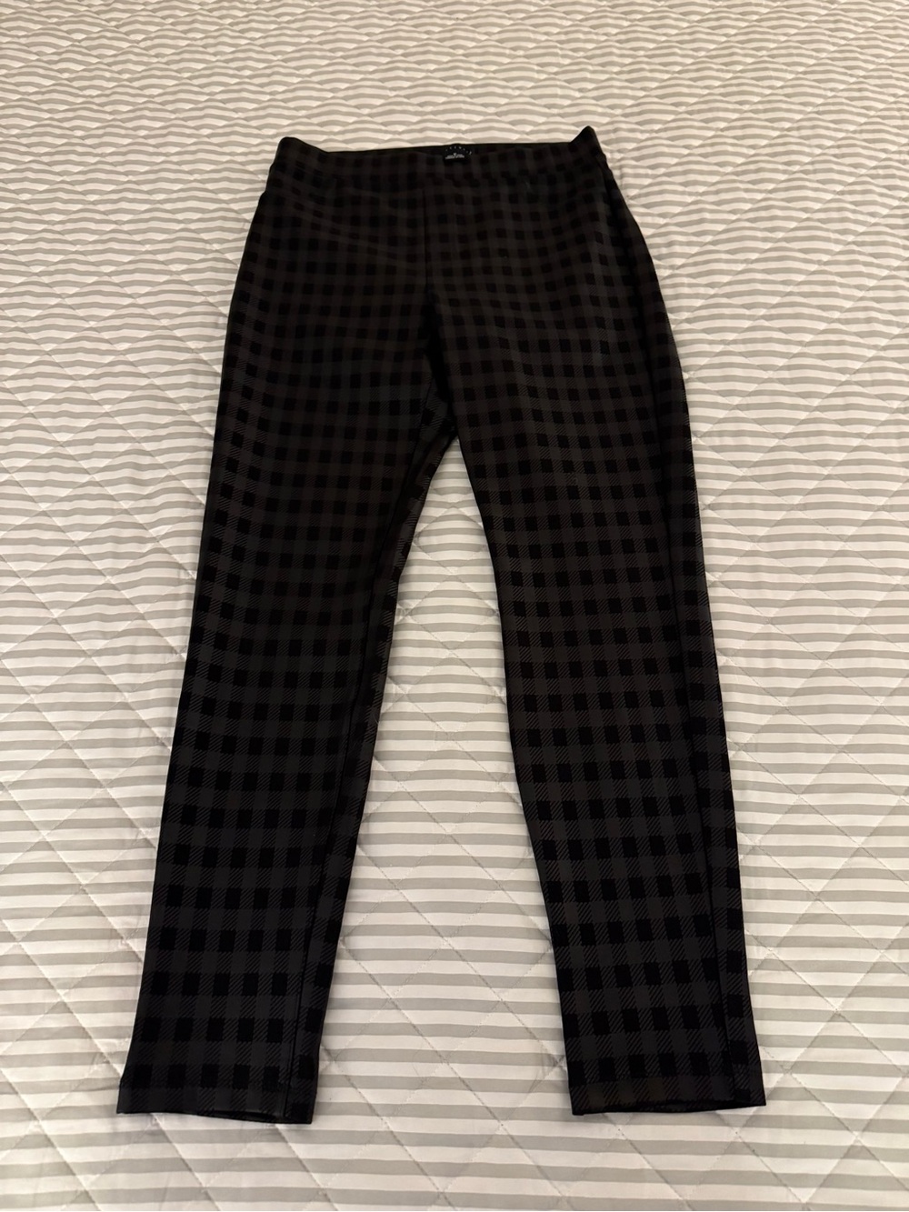 Sanctuary x Anthropologie Women’s M Rise Runway Leggings Coated Plaid Black EUC